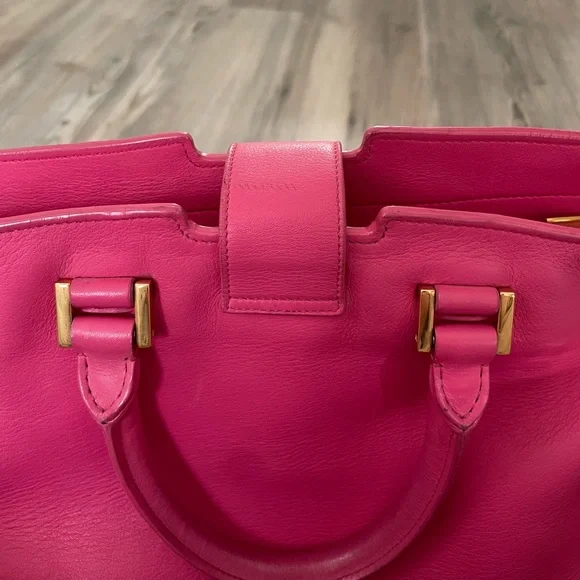 YSL Saint Laurent Classic Y Cabas Fuchsia Leather Satchel - Picture 10 of 16